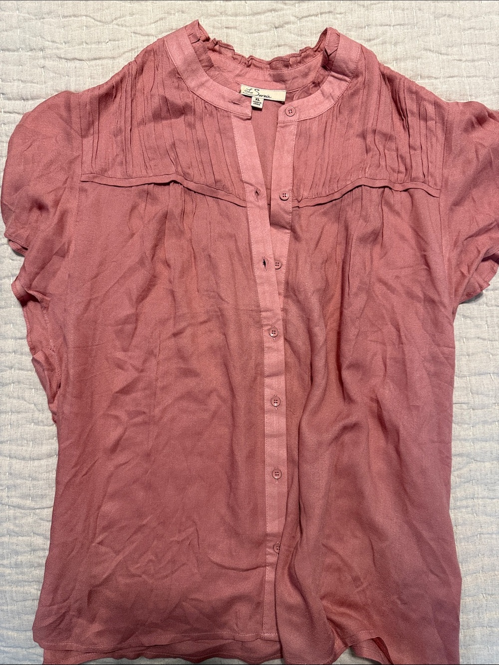 Lightweight Pink Button-Front Women's Blouse - Les Serein from Stitch Fix